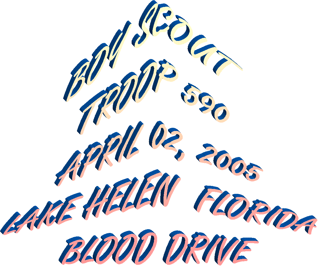 BOY SCOUT  
TROOP 590 
APRIL 02, 2005
LAKE HELEN  FLORIDA
BLOOD DRIVE
